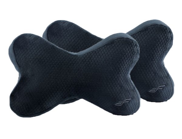MemoryFoam Neck Cushion Pillow (Set of 2, Black)