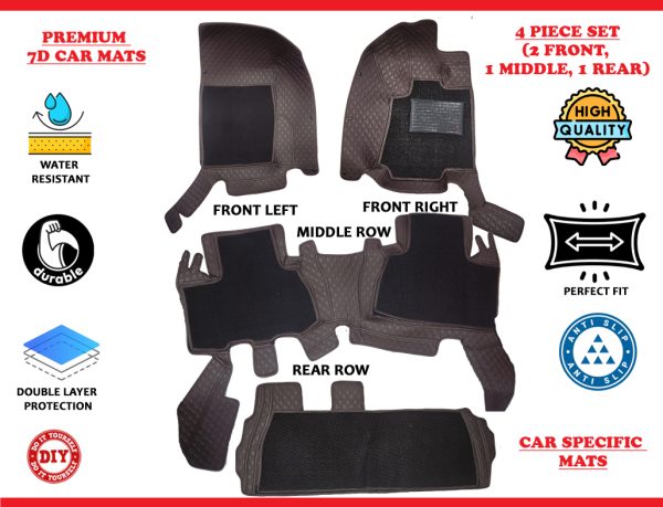 7d Premium Mats for XUV 500 (Coffee)